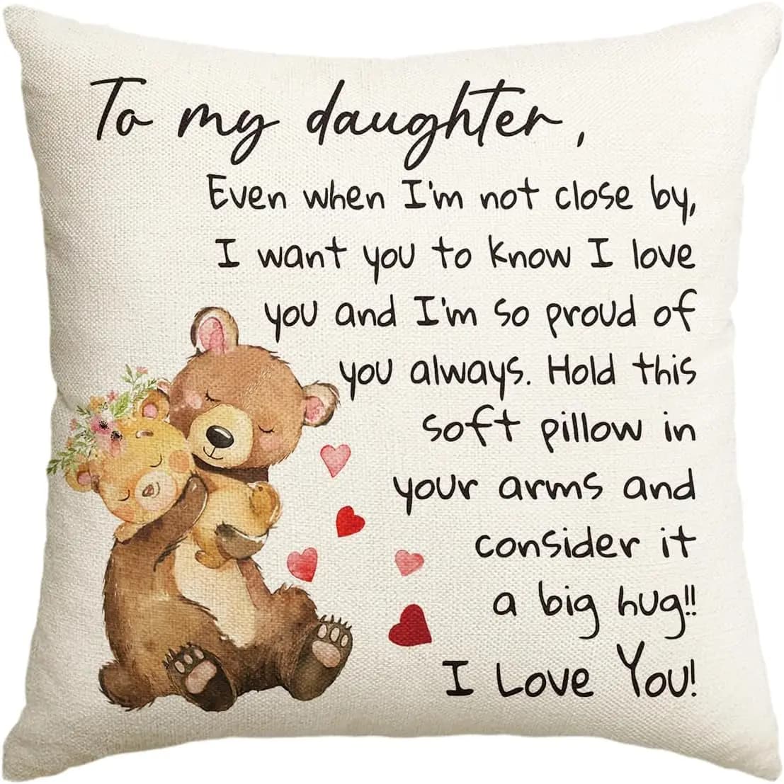18x18 inch Christmas Decorative Pillow Sheet for Daughter, Soft Polyester, For Home Decorations