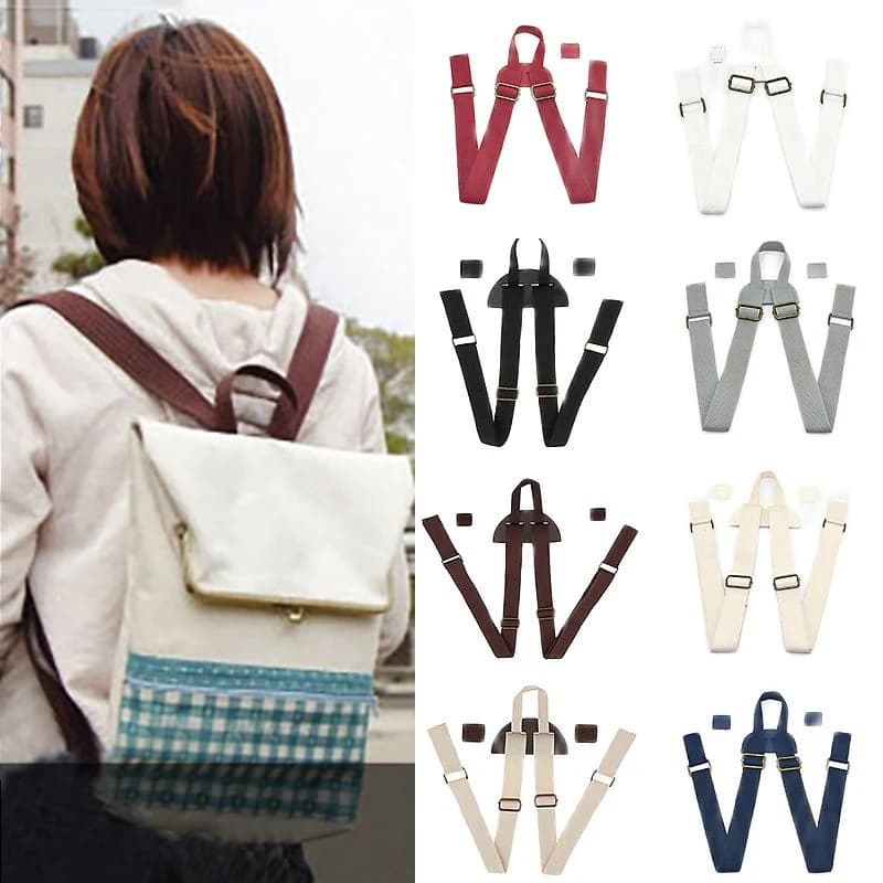 Tracolla regolabile per zaino Cinture per spalla Tracolla di ricambio in tela resistente nera Accessori per borse per libri scolastici