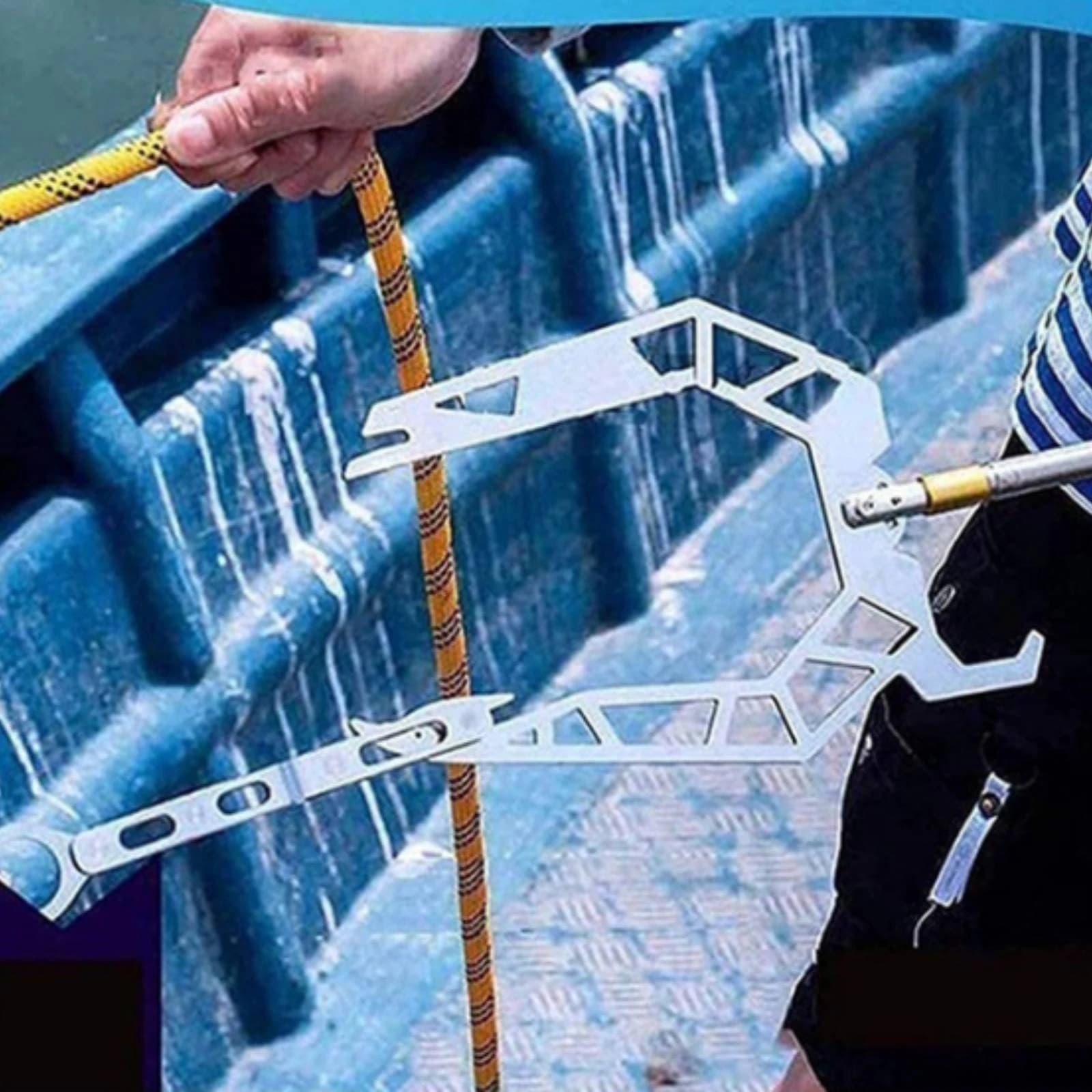 Marine Rope Threader Stainless Steel Telescopic Rope Tool Boat Equipment Corrosion Resistant Easy to Use