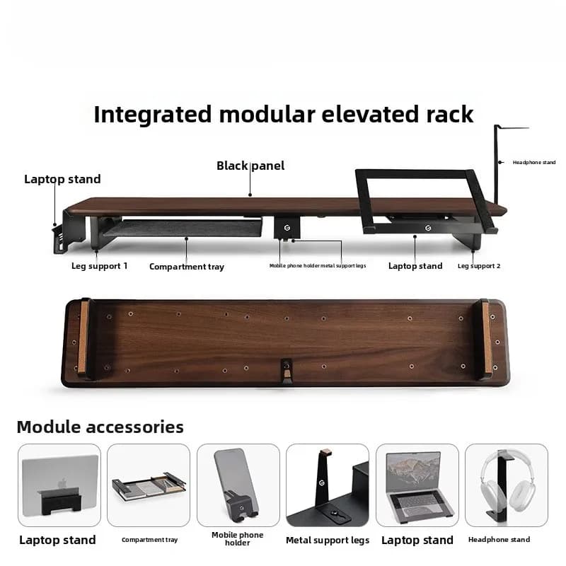 Z3 Supporto per monitor modulare Organizzatore da scrivania multifunzionale Aumenta l'altezza Scrivanie per computer Supporto ergonomico per laptop per l'home office