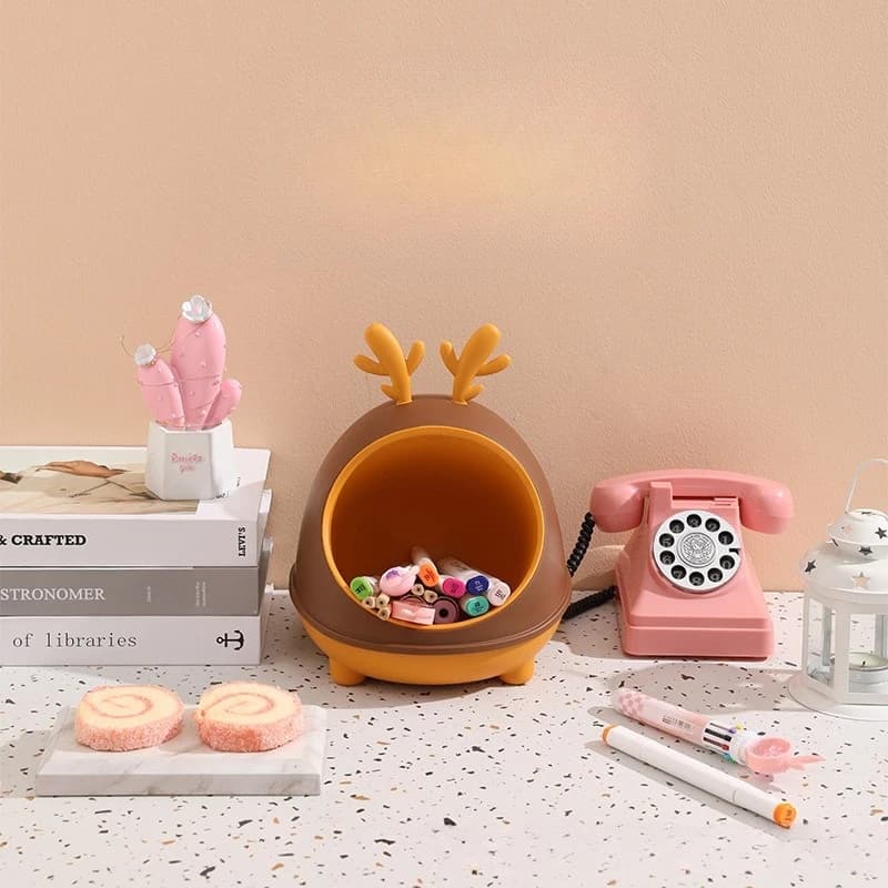 Scatola portaoggetti per piccoli cervi Soluzione di archiviazione decorativa per organizer per chiavi d'ingresso per ufficio domestico creativo e adorabile