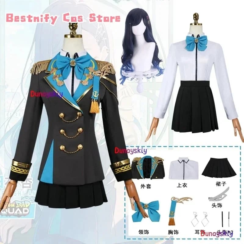 ABC123Cosplay Costume Project Sekai Shiraishi An, Cosplay Azusawa Kohane, Uniforme JK con Gonna, Cantante Virtuale PRSK St3'd,5;h.9/