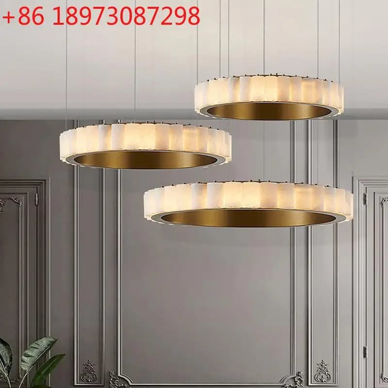 Nuovo lampadario da soggiorno in stile cinese italiano leggero lobby di lusso in famiglia moda semplice anello villa lampadario da pranzo