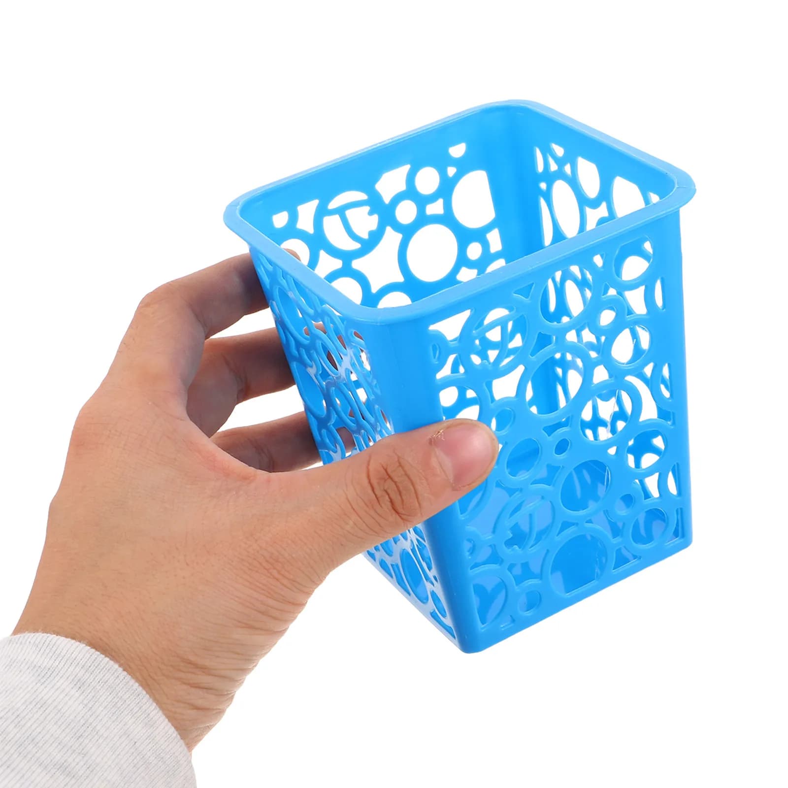 Set di 8 Portapenne Quadrati, Organizer da Scrivania Cavo, Mini Cestino da Tavolo, Scatola per Cancelleria, Cestino Portaoggetti da Scrivania, Forniture Scolastiche