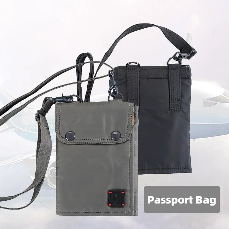 Portafoglio da viaggio antifurto per passaporto, borsa da collo, impermeabile, unisex, per carte, telefono, mini porta documenti da donna per i viaggi 2025