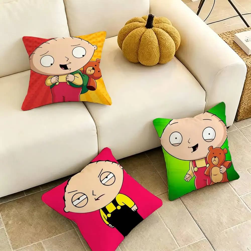 F-Family Guy Satirical Animation Square Double-Sided printed Pillow Case Bedroom Bedside Pillow Sofa Cushion Cover Gift