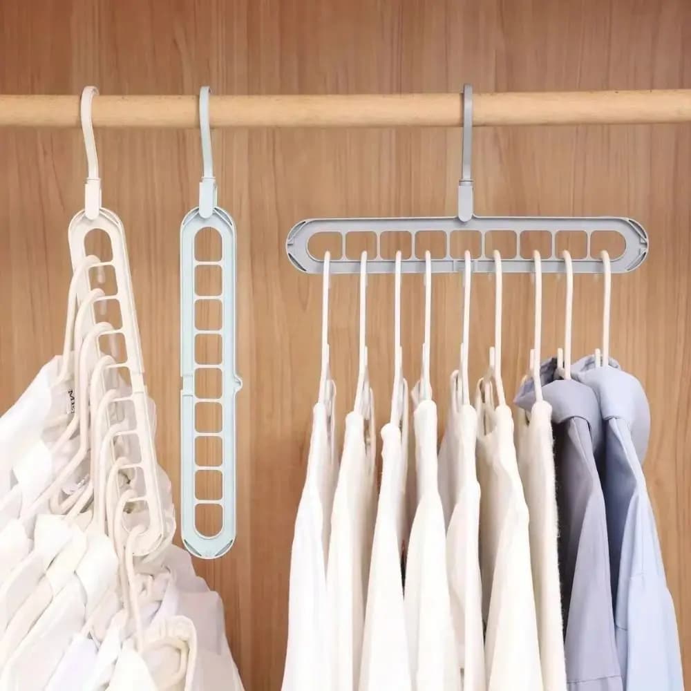 Multifunctional Folding Rack 9 Holes, Resistant and Space Saving, Anti-slip, for Wardrobe and Drying Clothes