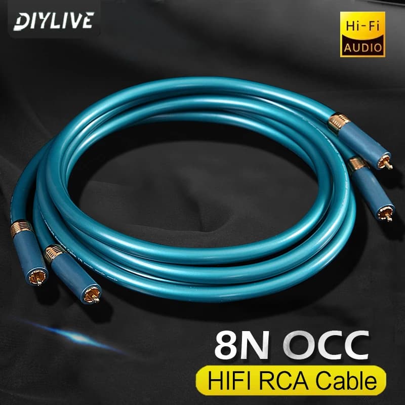 1 m ~ 30m alta vento frutfon 8N nucleo quadrato ad alta purezza cavo segnale audio alimentato in rame audio RCA doppio filo di loto denaro disperso