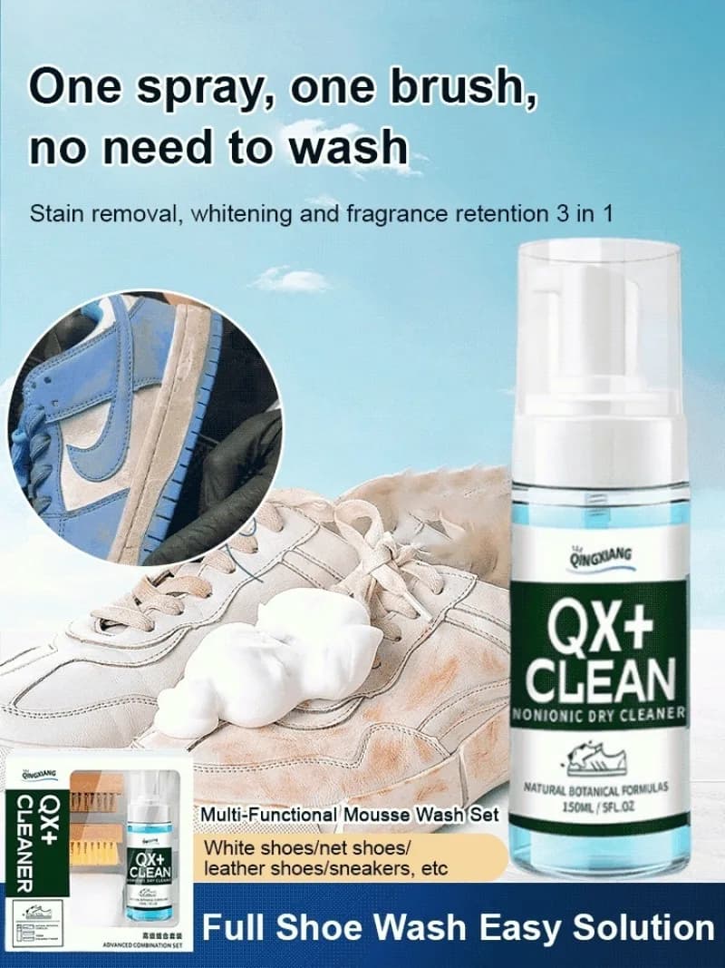 Set di lavaggio multifunzionale Mousse Wash Set per la cura delle scarpe bianche Set per la cura della pulizia a secco con spazzola dura
