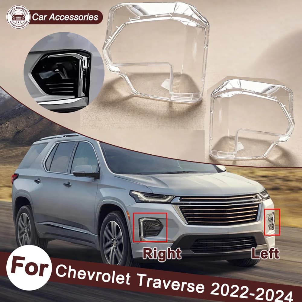 Fog Lamp Light Case For Chevrolet 2022-2024 Traverse Car Front Foglight Lens Cover Lampshade Glass Lampcover Caps Foglamp Shell