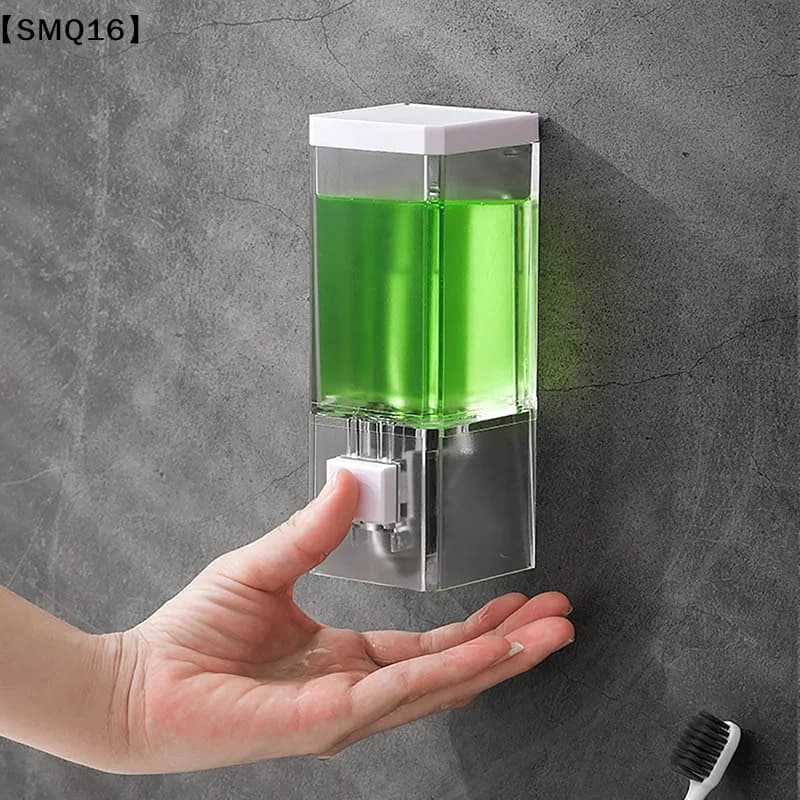 Non-punching Manual Press Soap Dispenser Wall Hanging Traceless Paste Bottle Bathroom Transparent Soap Dispenser【SMQ】