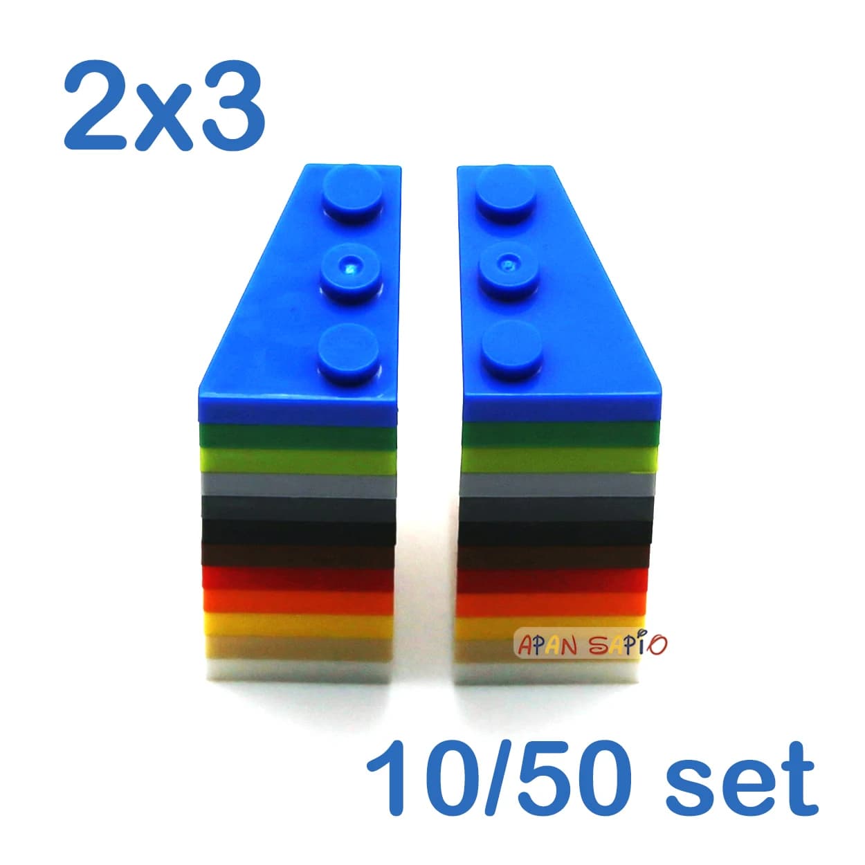 10/50set FAI DA TE Building Blocks Mattoni Cuneo 2x3 Punti Figure Educativi Formato Creativo Compatibile Con 43723 Giocattoli per I Bambini