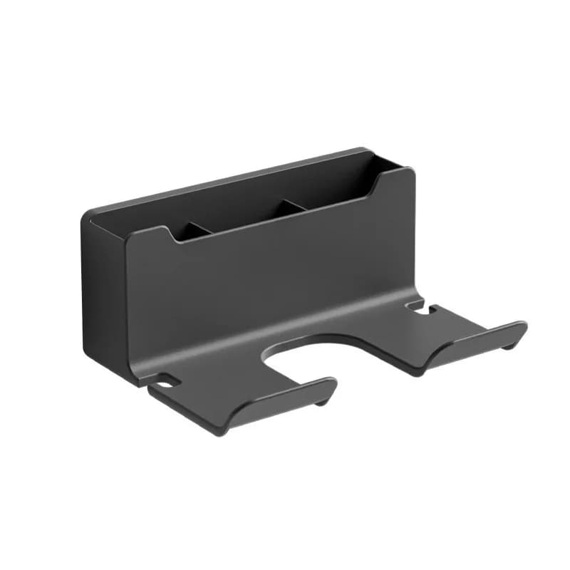 1Pc Punch‑Free Plastic Wall Mount Hair Dryer Bracket, Hair Straightener Holder Bathroom Hair‑Styling Accessories Storage Rack
