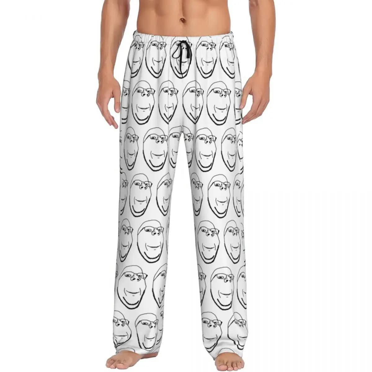 Pantaloni da pigiama Wojak Soyjak sorridenti personalizzati da uomo Pantaloni da notte per dormire con tasche