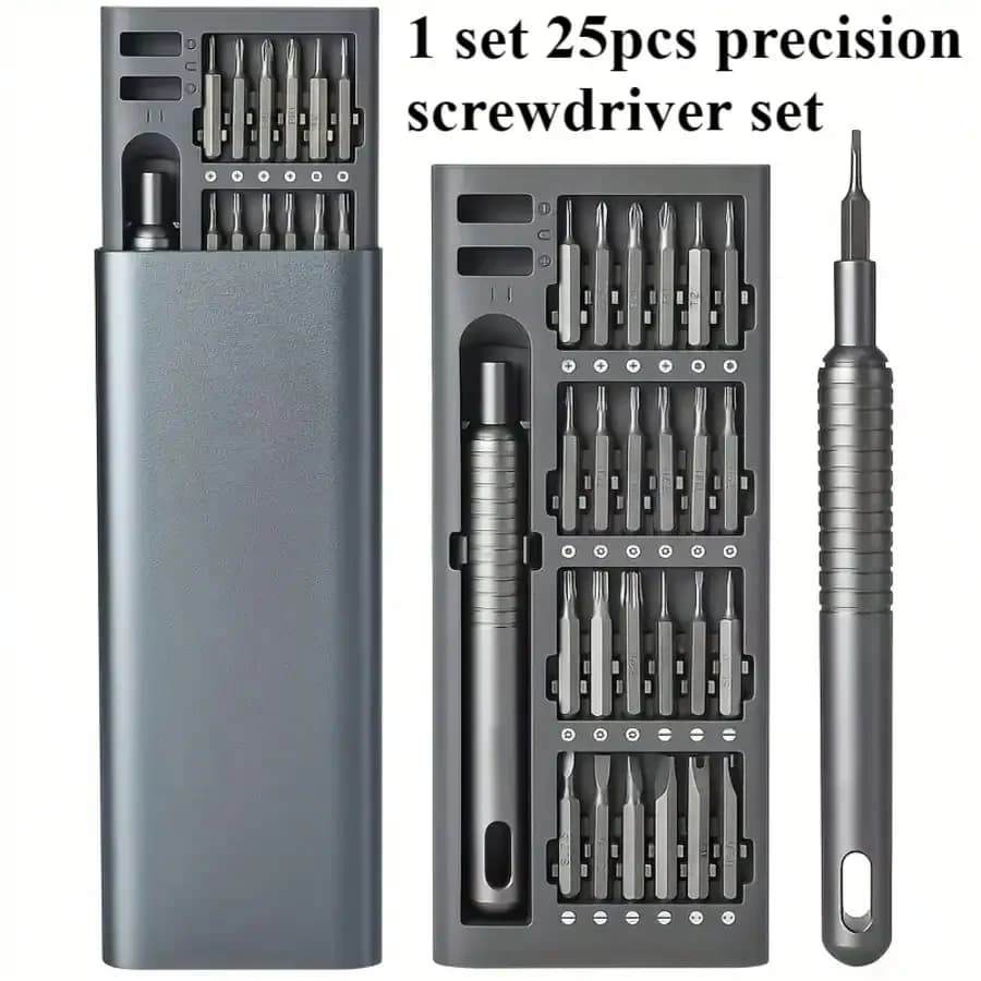 25pcs Precision Screwdriver Set, Screwdrivers, Multi-Functional Repair Tools, Durable, Various Models, Suitable For Disassembling Phones And Tablets, Daily Use, Durable Plastic Material, Comes With Assorted Screw Heads, Great Gift For Christmas, Valentine