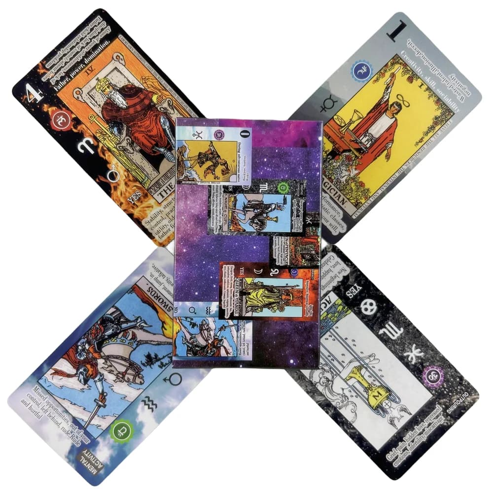 Nuovi tarocchi di studio per principianti con significato sulle carte parole chiave rovesciate Chakra Planet Zodiac Element giochi da tavolo