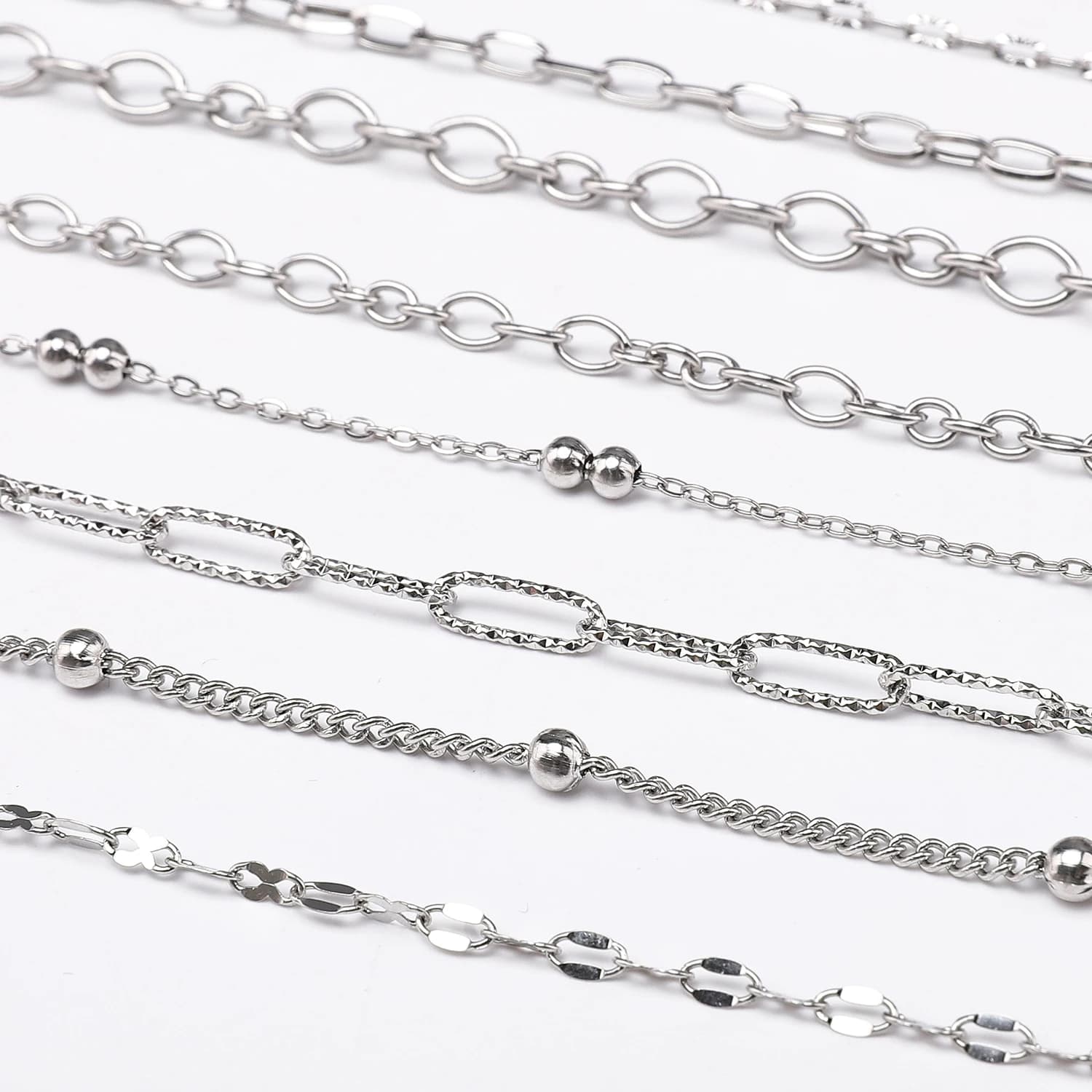 1 Meters/bag 304 Stainless Steel Chains Unique Gift Multi-size For Handmade DIY Necklace Anklet Chain Jewelry Making Accessories
