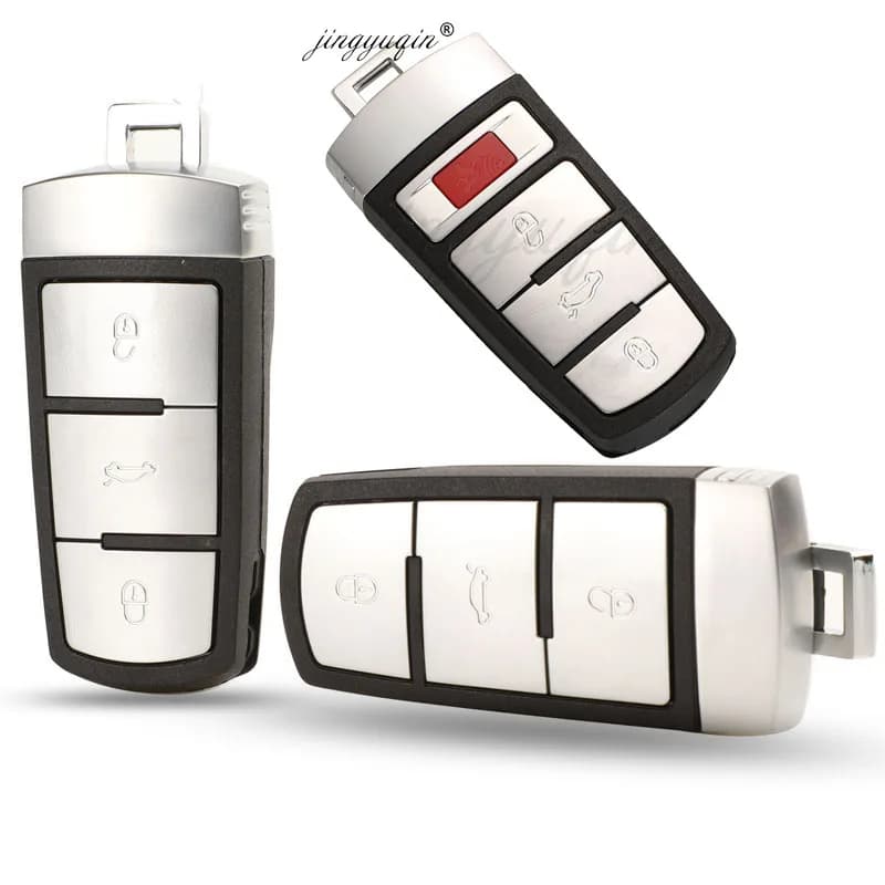 Jingyuqin Smart Shell Custodia per chiave remota intelligente per auto Stile di copertura per VW Passat Magotan 3 pulsanti