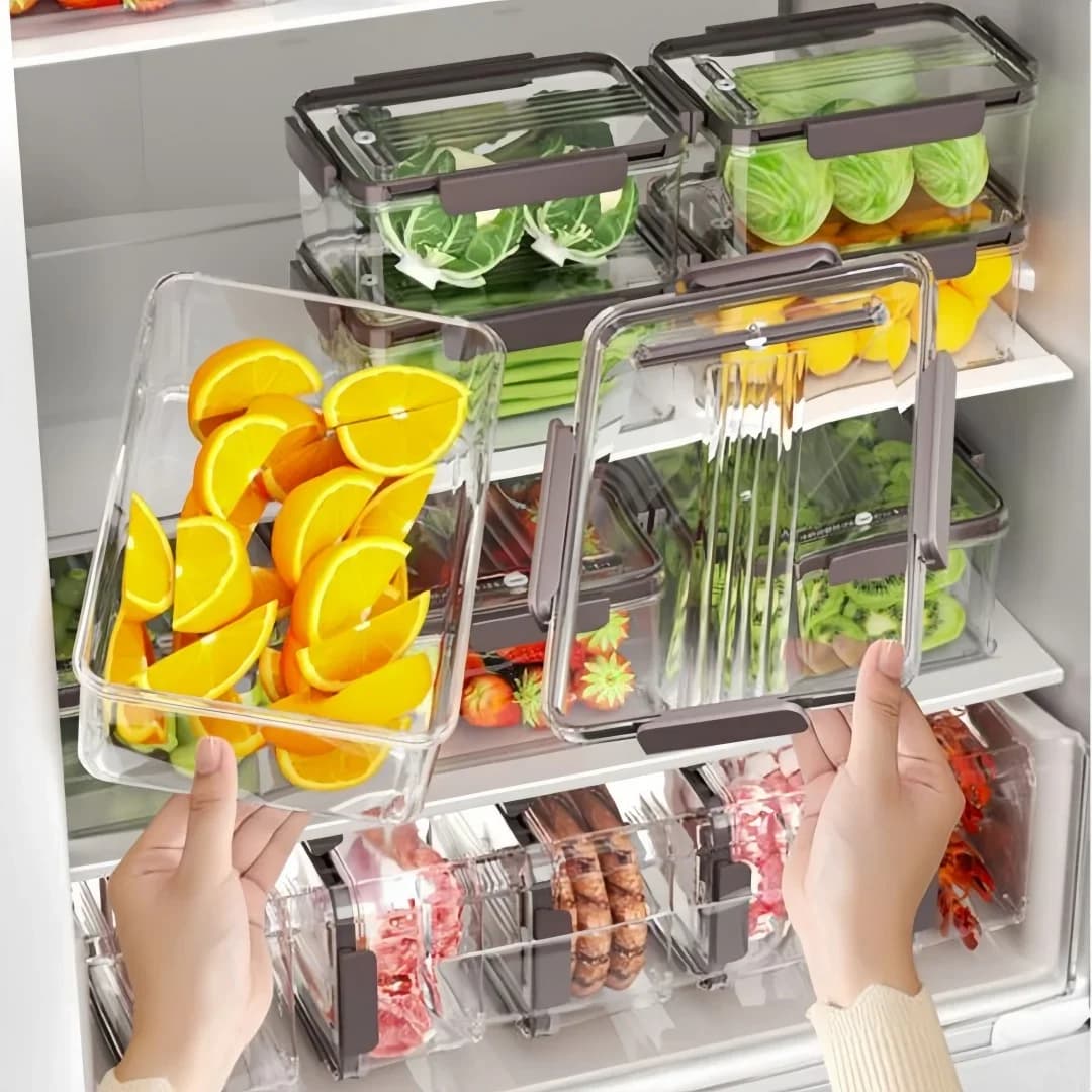 Contenitori per alimenti da 5 pezzi/set con coperchi ermetici - Contenitori per pasti a tenuta stagna per la conservazione della cucina Plastica riutilizzabile