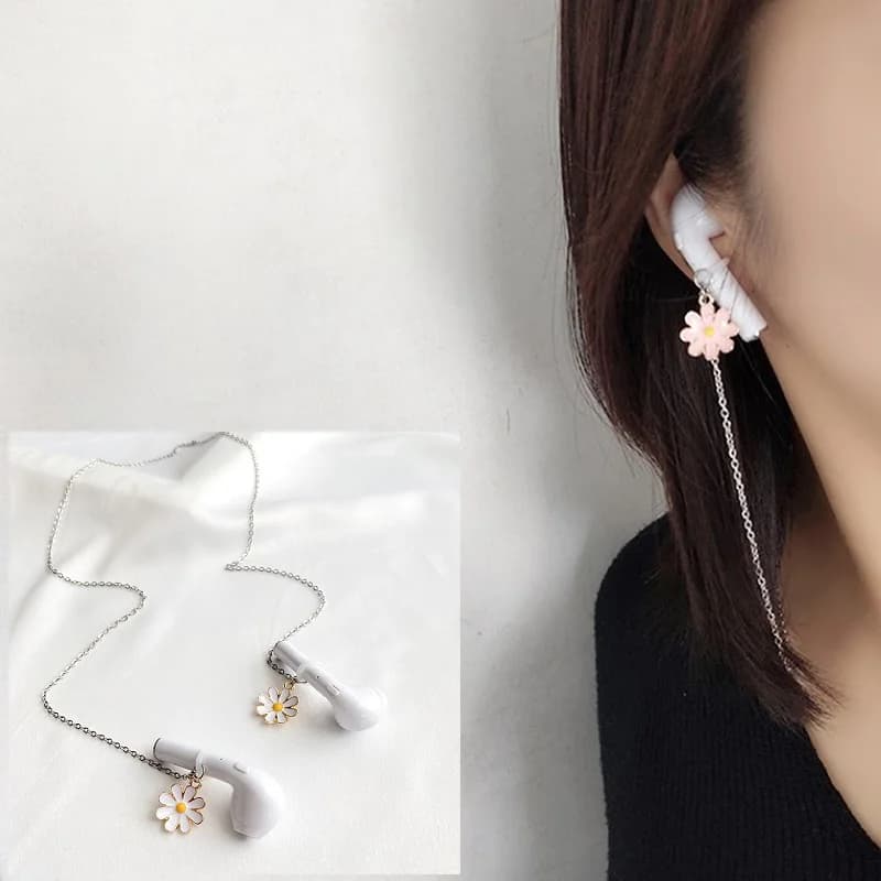 Anti-Smarriage Chain Margherite Headphone Chain Women's Strap Wireless earphones Retention Necklace Airpods Gifts Accessories for earphones