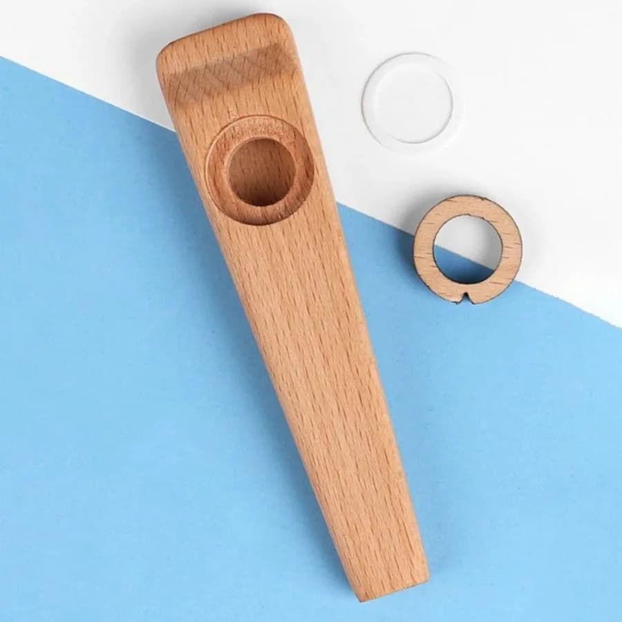 Chitarra Kazoo in legno/Ukulele/Chitarra elettrica/Accpagnamento basso Facile per i principianti per imparare l'instrumento, con membrana a 5 flauto