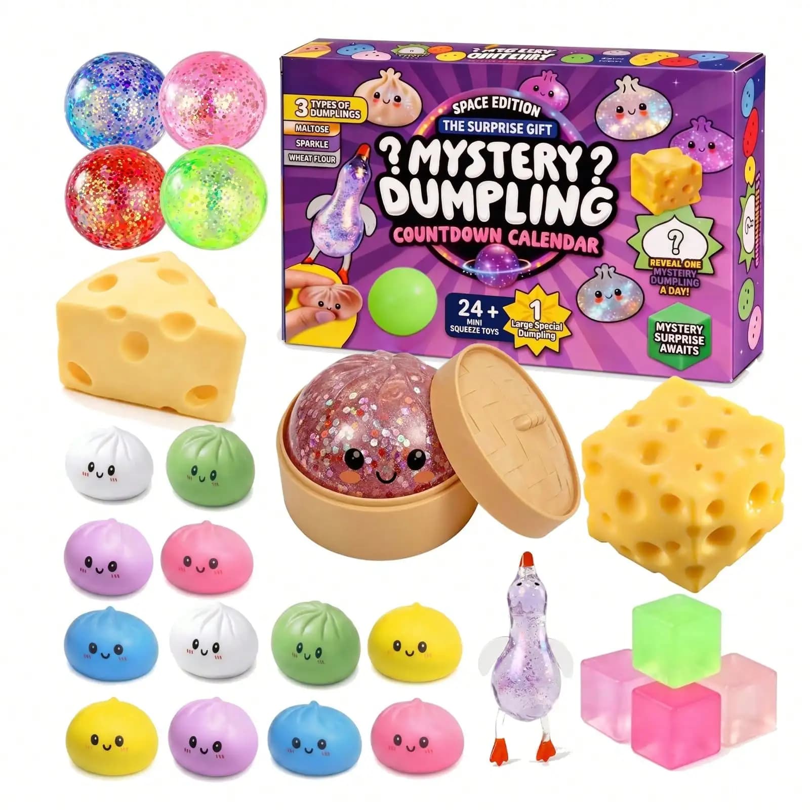 Adorable Stress Relief Squishy Toy Random Blind Box, Kawaii Slow Rising Fidget Sensory Plaything, Single 1pc Only Surprise Mystery Squeeze Ball, Fun Desk Decor Party Favor Novelty Gag Gift Anxiety Relief Hand Squeeze Toy For Kids Adults.