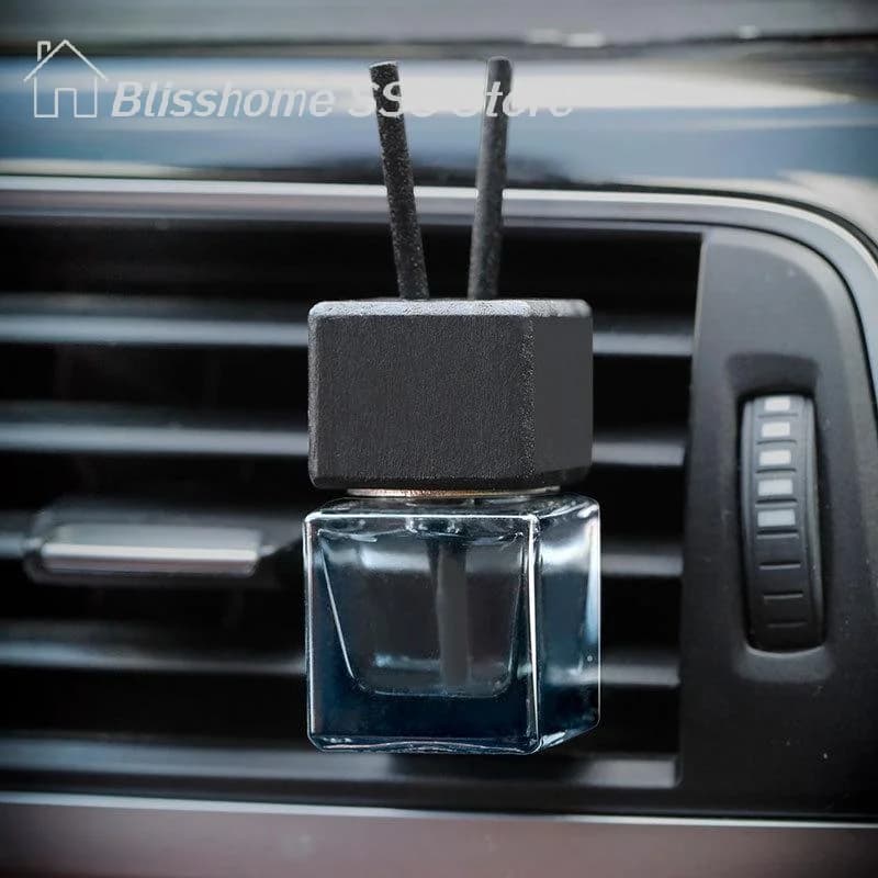 【S】1 Pezzo Bottiglia Quadrata in Vetro per Auto, Deodorante per Ambienti, Bottiglia Vuota, Ornamento Aromaterapico, Ciondolo Diffusore