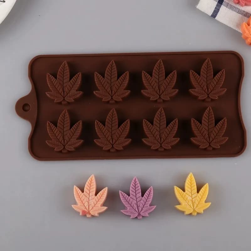 Stampi in silicone a forma di foglia per caramelle, cioccolato, ghiaccio, resina, torte e dolci, per uso domestico e professionale