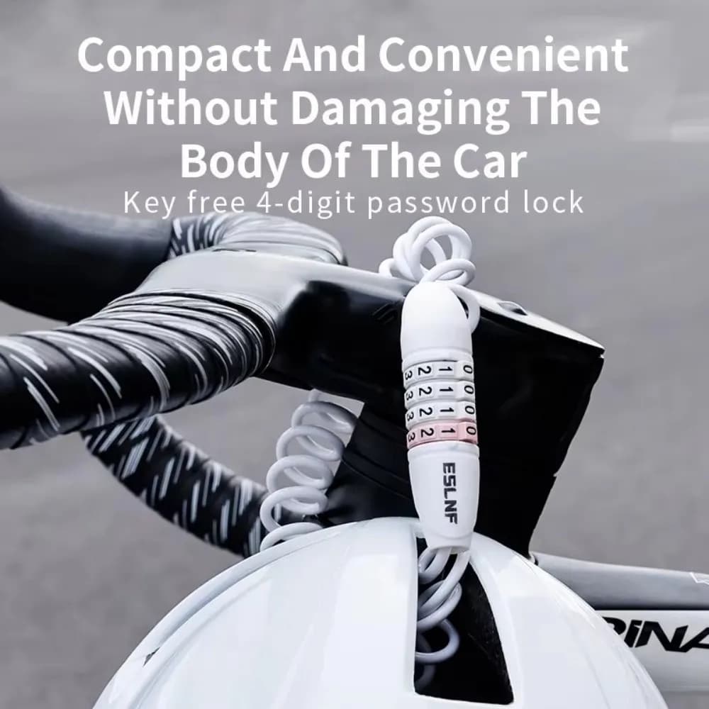 Anti-theft Bicycle Helmet Password Lock Universal 122cm Stretchable Four-digit Combination Lock Alloy Security Lock