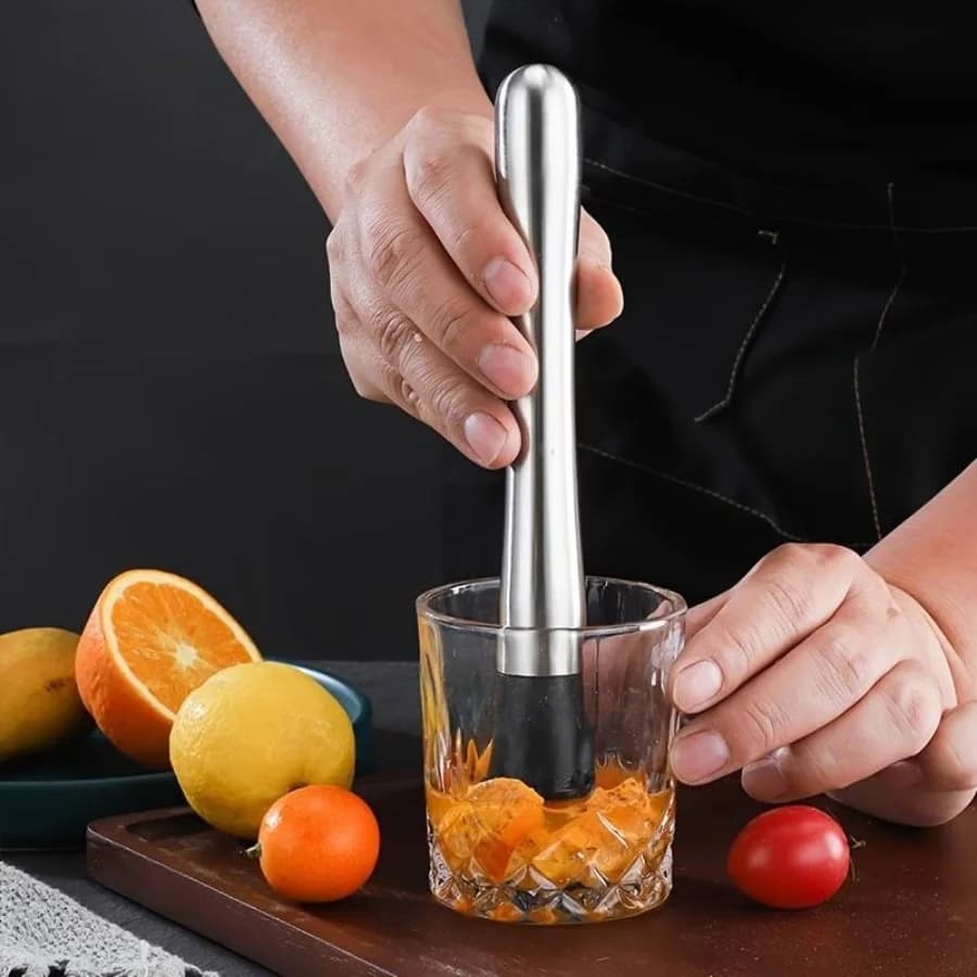 Muddler, Ice Crusher Stick, Hand Lemon Squeezer, Juice Extractor, Cocktail Shaker, Stainless Steel Fruit Press, Ice Hammer, Cock