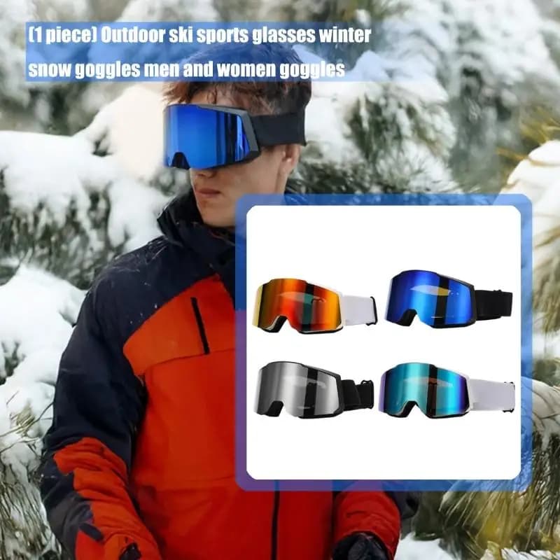Maschera per Sport Invernali con Lente Antiappannamento e Protezioni Texture in Plastica Adatta per Sci Snowboard Pattinaggio