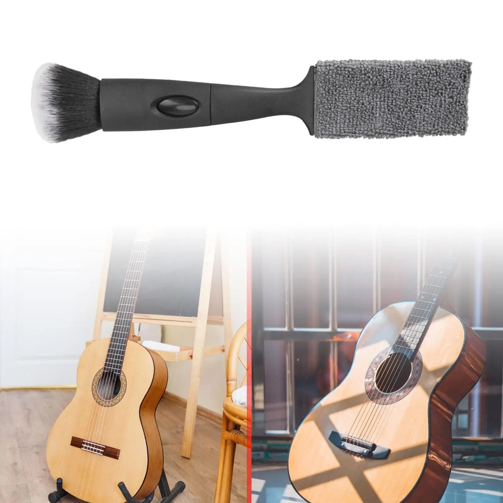 Spazzola per la cura della chitarra Strumento per la pulizia degli strumenti musicali Spazzola per la pulizia delle corde di violino per chitarra Tastiera Ukulele Violino portatile