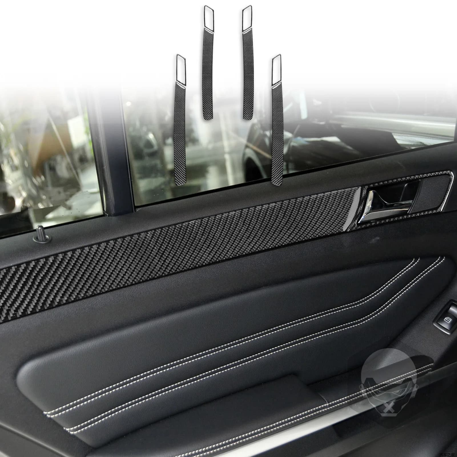 Per Mercedes Benz Classe M W164 2005-2011 Set di adesivi decorativi per porte in fibra di carbonio Adesivo decorativo con venature del legno