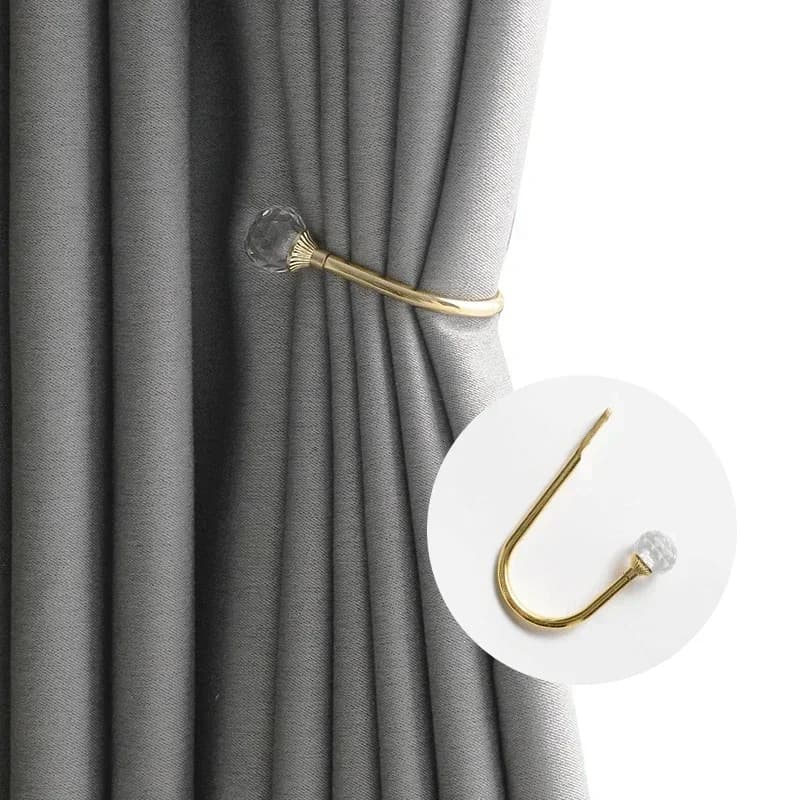 U Decorative Hook for Curtains, Metal Accessory with Nappa for Windows and Walls