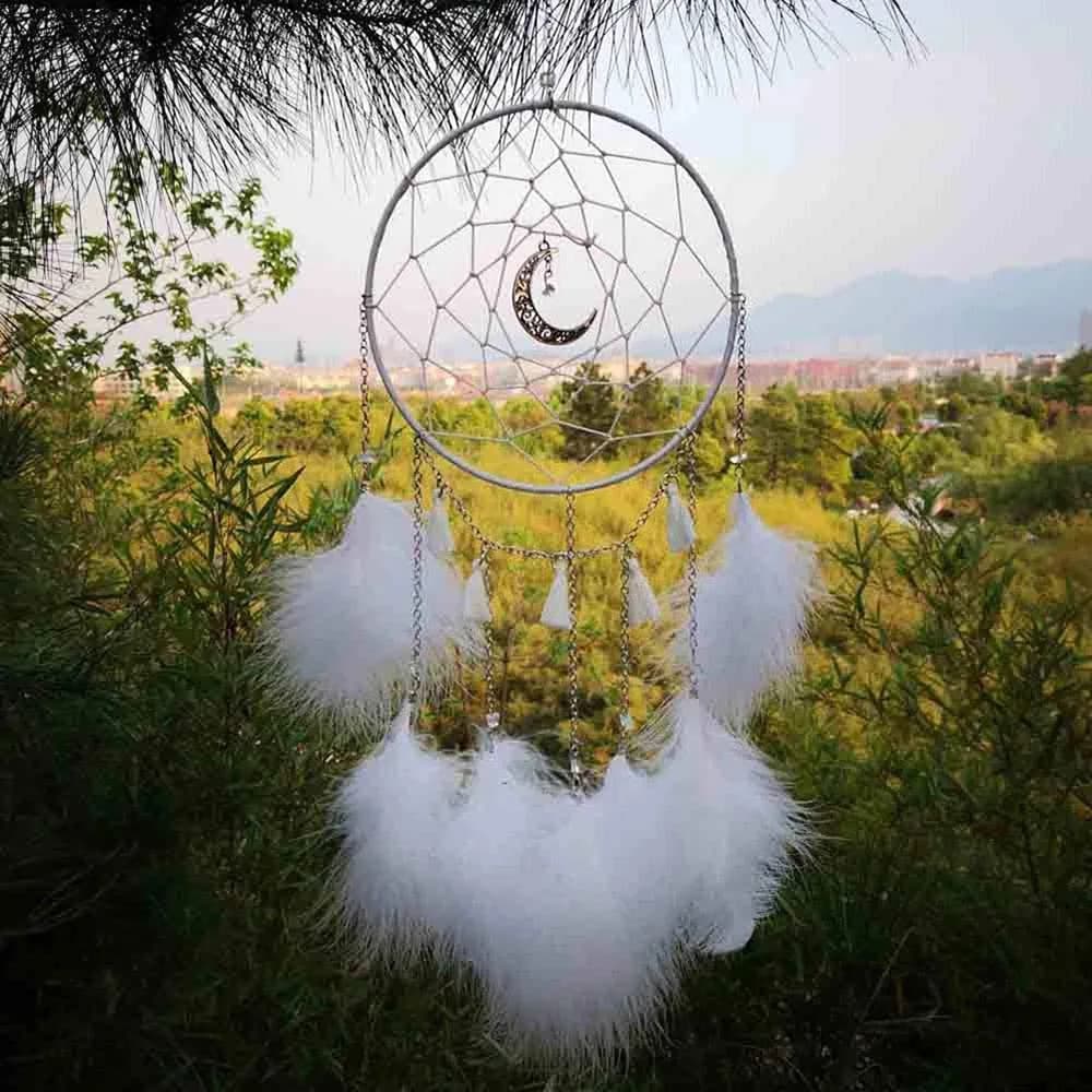 Y42A-LED Dream Catcher, Handmade Dream Catchers For Bedroom Wall Hanging Home Decor Ornaments Craft (White)
