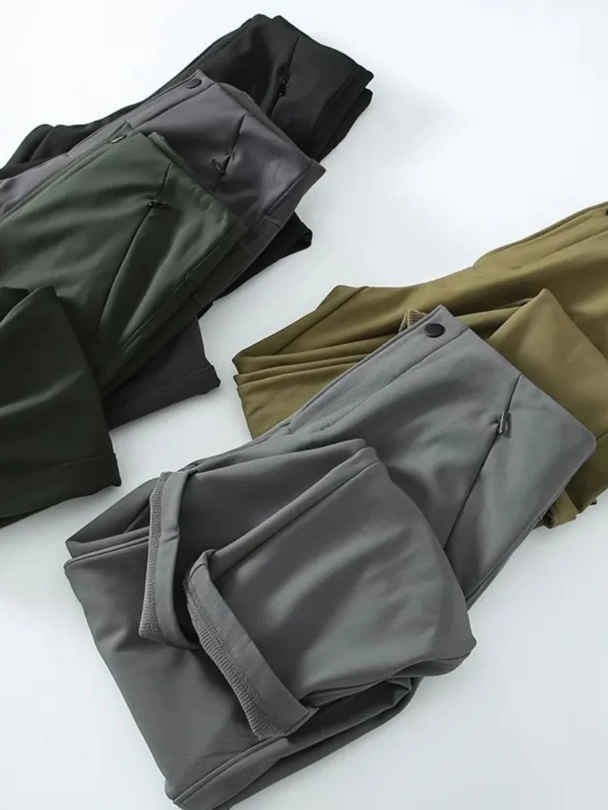 Outdoor Thickened Fleece Lined Rotating Disk Belted Waterproof Hiking Soft Pants Casual Trousers Youth Winter Fashion