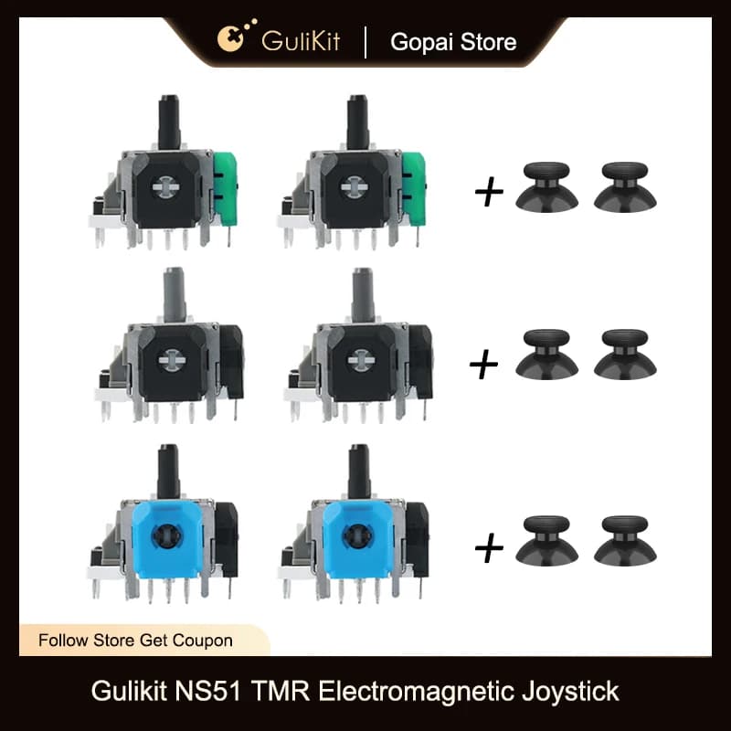 GuliKit TMR Joystick elettromagnetico per PS4 PS5 / PS5 Edge Gamepad per Switch Pro Sostituzione riparazione controller serie Xbox