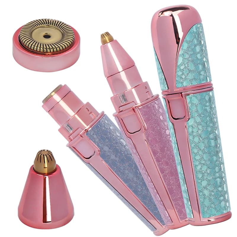 Portatile 2 IN 1 Epilatore Elettrico Rasoio Sopracciglia Corpo Viso Labbro Rimozione Dei Capelli Mini Indolore Rasoio Da Barba Rasoio LED Incorporato
