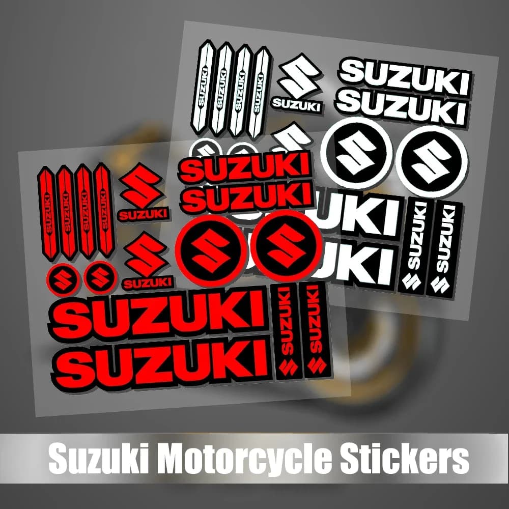 Adesivo Decorativo Laterale per Moto Modificato, Striscia in Vinile Durevole, Decalcomania per Casco Moto e Auto, per Suzuki