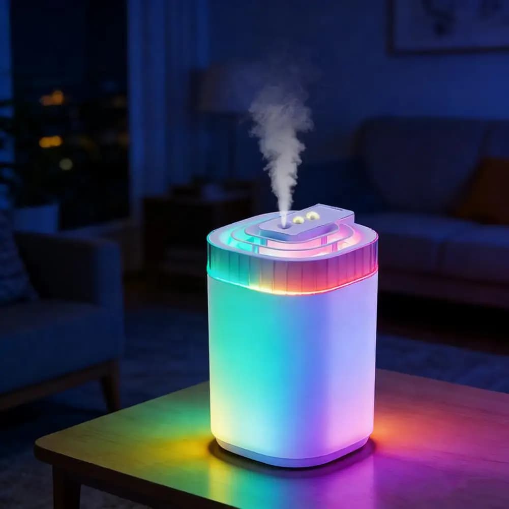 Umidificatore a nebulizzazione fredda con riempimento dall'alto – 3L silenzioso con luce notturna per camera da letto, cameretta e piante