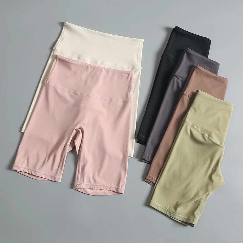 Women's High-Waist Sport Shorts Breathable Quick-Dry Yoga Fitness Tight Pants Cycling Shorts Thin Five-Point Running Shorts