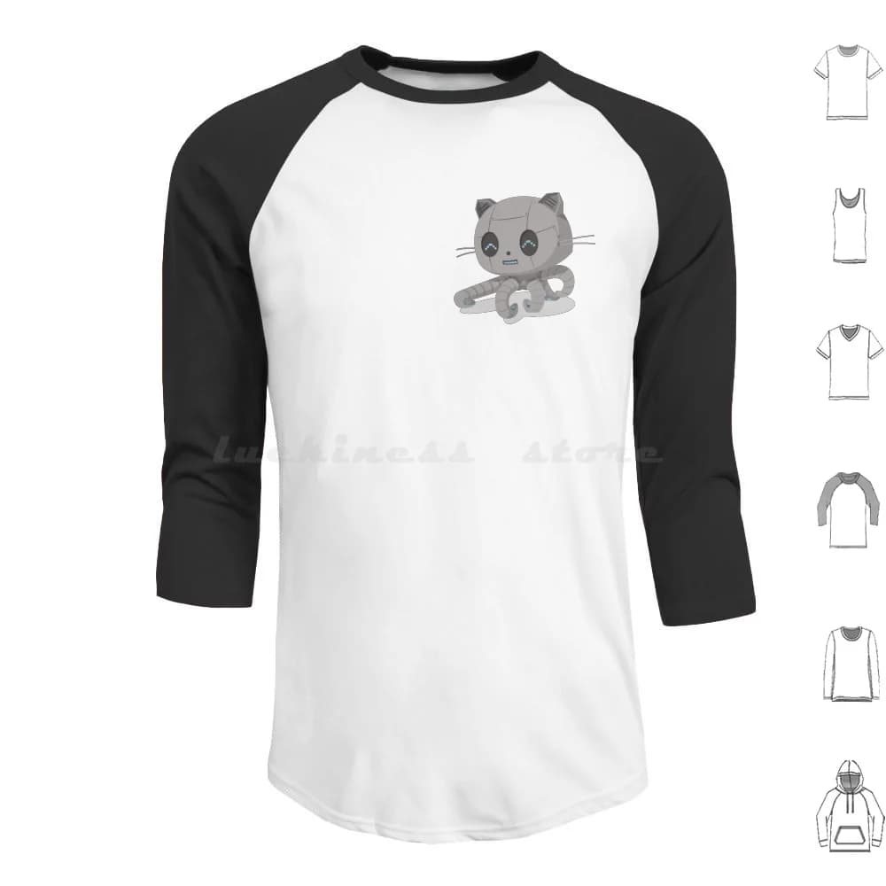 Robotocat Felpa con cappuccio in cotone a maniche lunghe Git Github Robot Cat Octopus Octocat Robotocat Roboctocat Robotics Happy Smile Grigio Blu