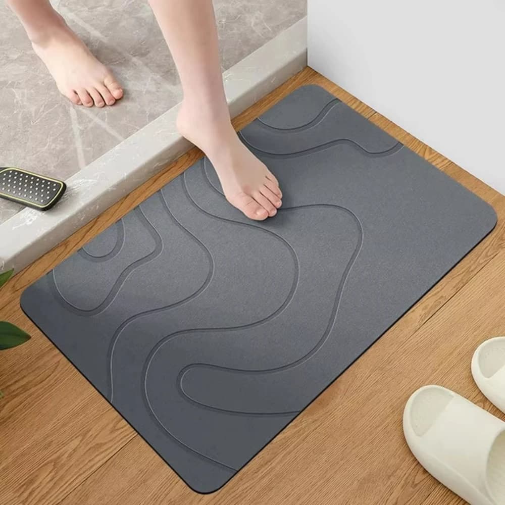 Tappetino da Bagno in Diatomite per Interni, Tappeto Morbido in Fango di Diatomee ad Assorbimento Rapido, Tappetino Doccia in Pietra di Diatomee, Tappeti per Ingresso