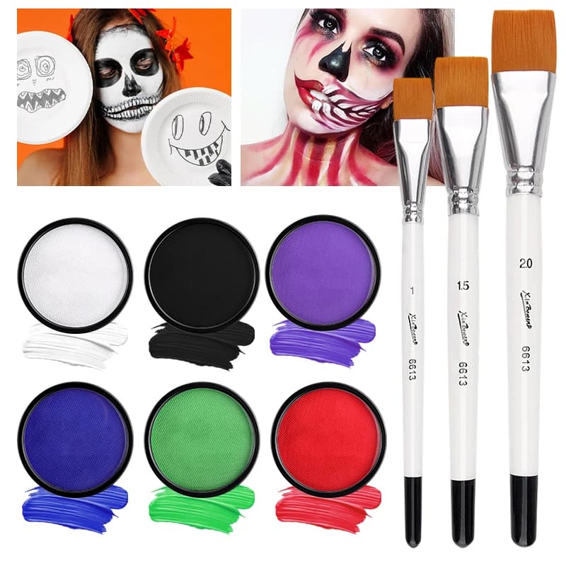 Tavolozza di pittura per il viso e il corpo da 30 g, dipinto per il viso e il corpo monocromatico non tossico e sicuro a base d'acquaMakeup per cosplay, festival di Halloween