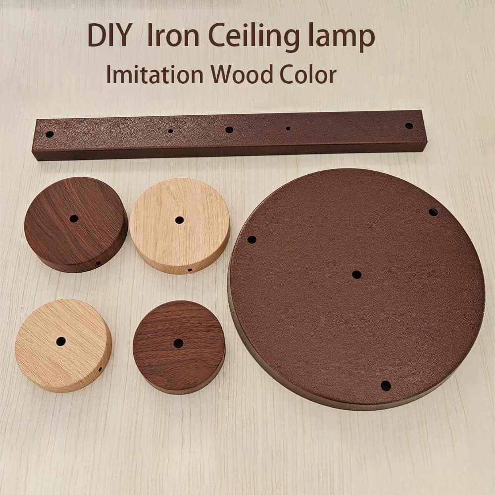 Imitazione legno colore metallo piastra da soffitto applique da parete montaggio accessori per luce fai da te base lampada retrò lampada a sospensione vintage base disco