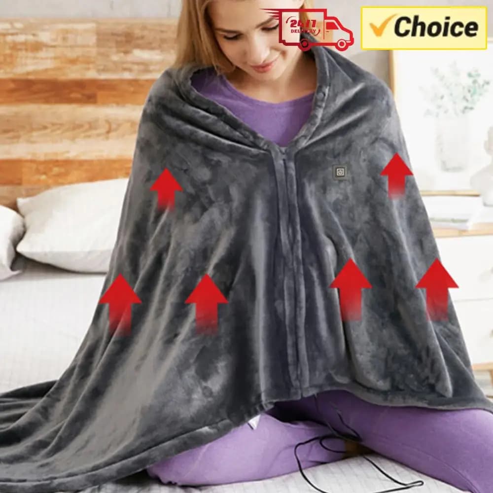 USB Electric Heated Blanket 3 Heating Levels Fleece Heated Blanket Portable Coral Velvet Blanket Quickly Heated Cape Pad