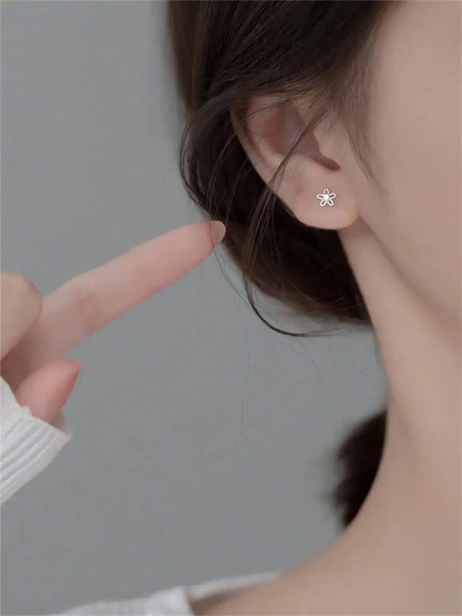 Flower Stud Earrings For Women Romantic Casual Jewelry Gift