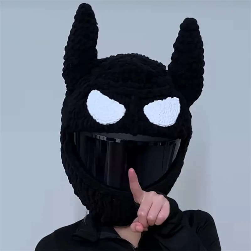 Super cool Motorcycle locomotive Helmet protective cover Handmade knitting Protective helmet coarse wool thread