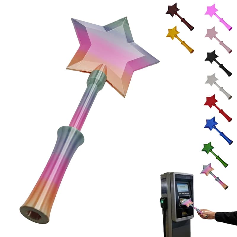 3D Printed Fashion Creative Wand Tap TO Pay Portable Cute Star Magic Wand Holder Funny Lightweight Credit Card Holder Daily Use
