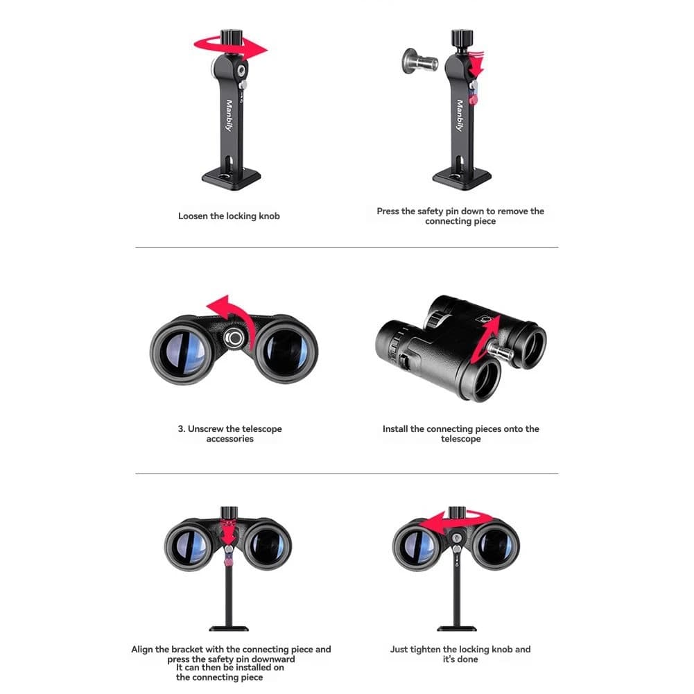Adattatore per staffa per telescopio binoculare Manbily in lega di alluminio con consegna in 24 ore per il collegamento del treppiede Arca Swiss Base Mount Accesso